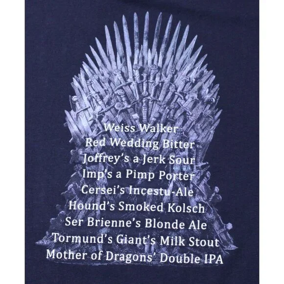 Iron Throne Brewing Next Level Unisex T-Shirt Medium Blue Cotton Short Sleeve Gr - Picture 6 of 7